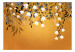 Carta da parati moderna Energia arancione - paesaggio con foglie e fiori bianchi 143517 additionalThumb 1