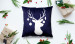 Decorative Velor Pillow Christmas reindeer - white animal head with baubles on antlers 148517 additionalThumb 3