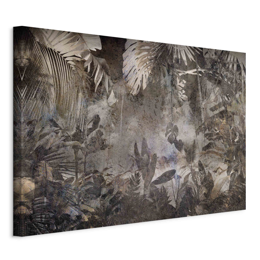 Duży Obraz XXL Tajemnicza Dżungla - Brązowa Kompozycja Pełna Dzikiej Roślinności [Large Format]
