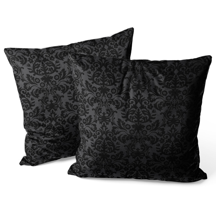 Kissen Velours Elegant Ornamentation - Black Composition With Symmetrical Pattern 151317 additionalImage 2