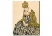 Reproducción de cuadro Edith Schiele en vestido a rayas, sentada 53717