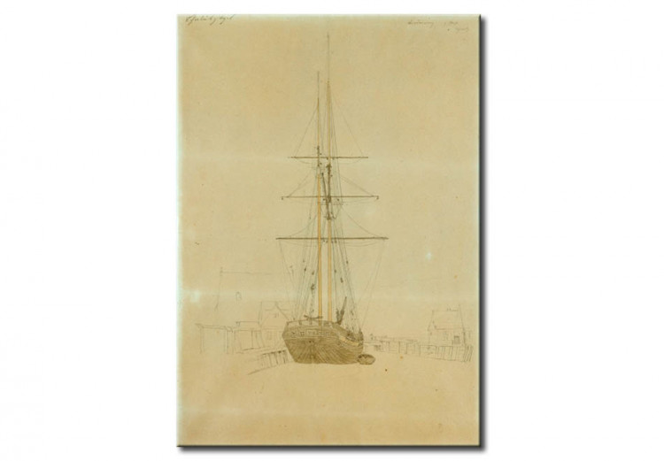 Réplica de pintura Estudio de un velero de dos mástiles 54017