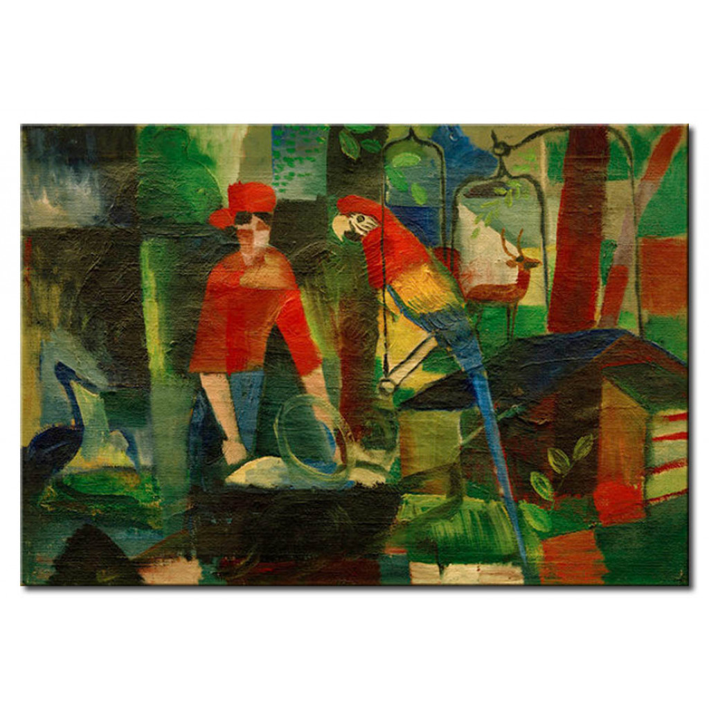Schilderij  August Macke: Woman And Parrot In A Landscape