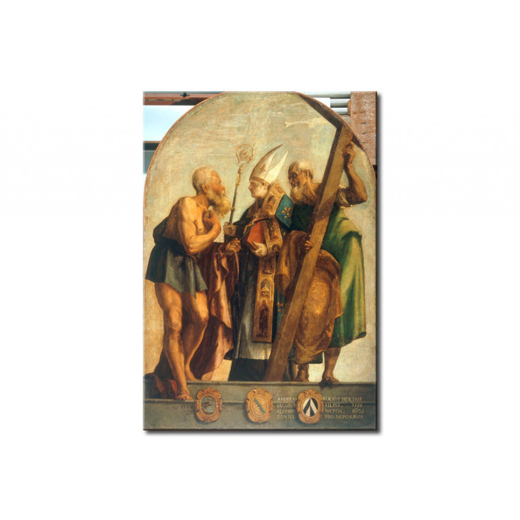 Schilderij  Tintoretto: Saint Jerome, Saint Alvise And Saint Andreas