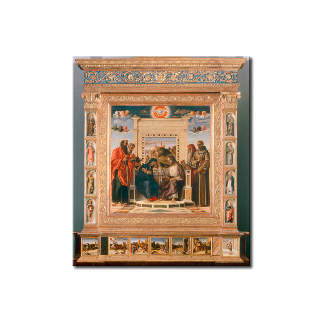 Reprodução Do Quadro Famoso The Coronation Of The Madonna With Saints Paul, Peter, Hieronymus And Francis