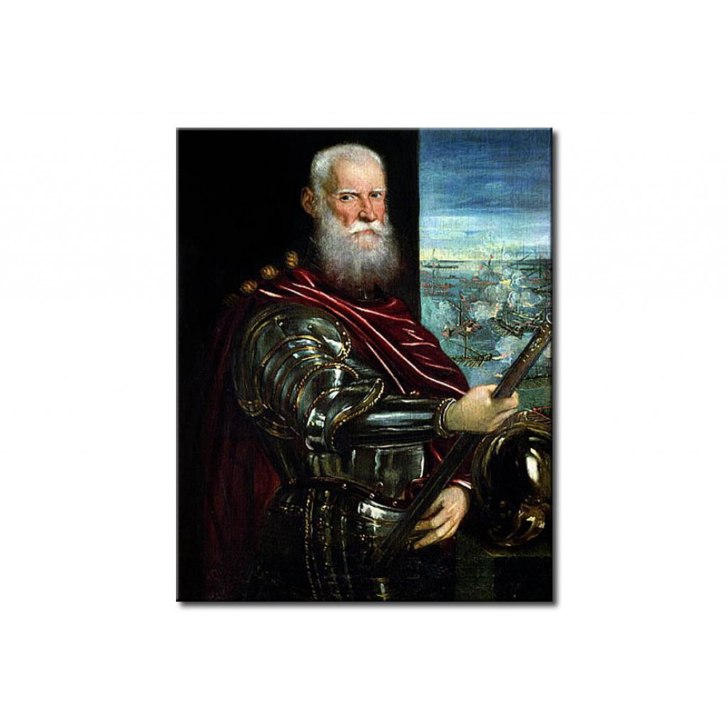 Schilderij  Tintoretto: Portrait Of Sebastiano Vernier (d.