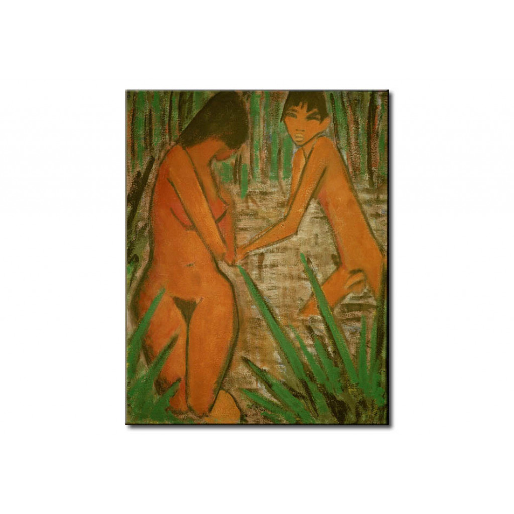 Schilderij  Otto Mueller: Badende
