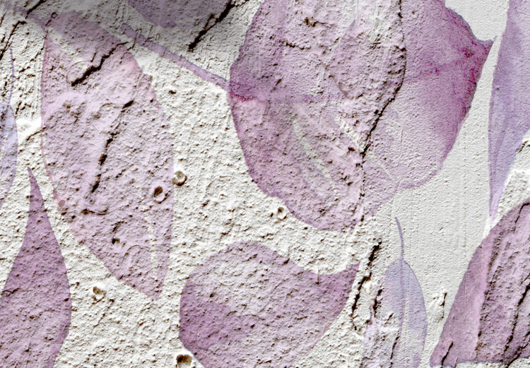 Quadro su tela Foglia turchese - foglia di salice retrò su un delicato sfondo in stile vintage grigio e viola 118227 additionalImage 4