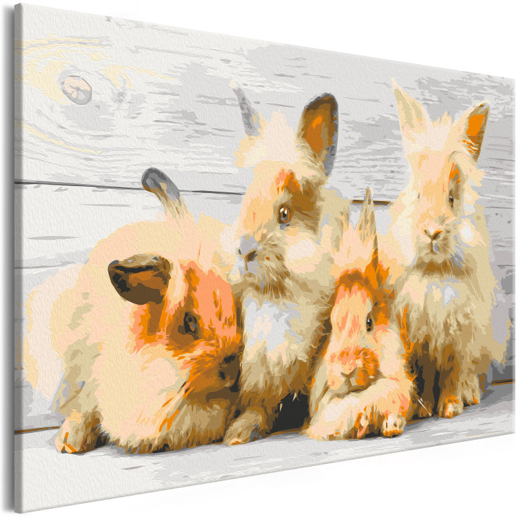 Wandbild zum Malen nach Zahlen Four Bunnies 134527 additionalImage 5