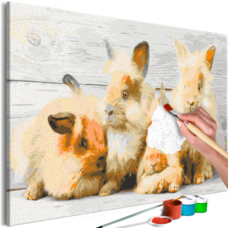 Wandbild zum Malen nach Zahlen Four Bunnies 134527 additionalImage 3