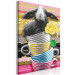 Paint by number Gray Rabbit - Furry Animal in Striped Cups and a Yellow Rose 144527 additionalThumb 5