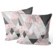 Sammets kudda Powdery triangles - geometric, minimalist motif in shades of pink 147127 additionalThumb 3