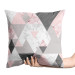 Sammets kudda Powdery triangles - geometric, minimalist motif in shades of pink 147127 additionalThumb 2