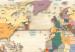 Round Canvas World Map - Colorful Continents on a Background of Wooden Planks 148727 additionalThumb 2