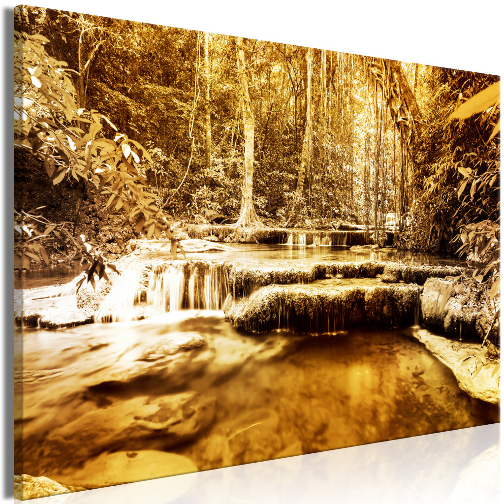 Schilderij Waterfall In Sepia [Large Format]