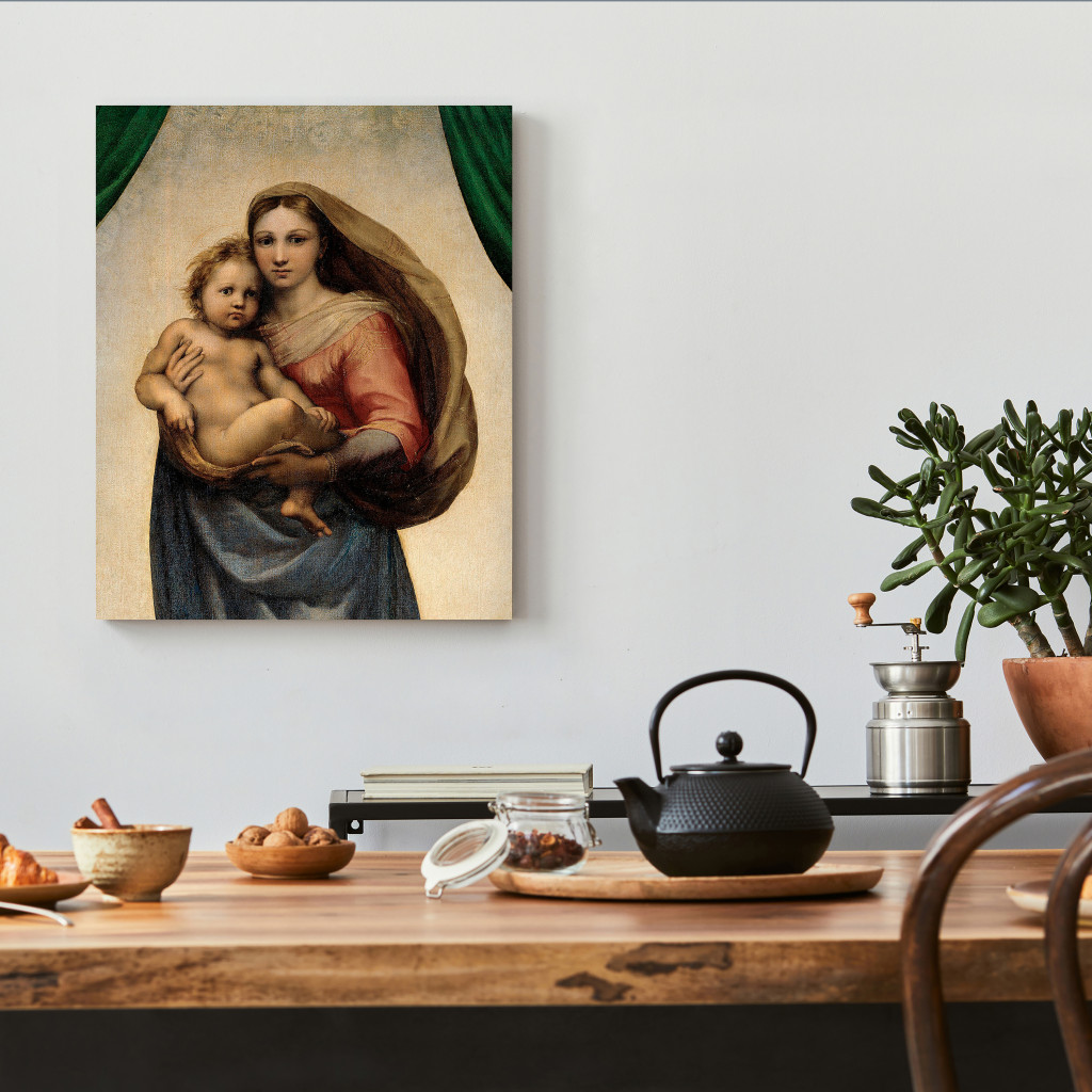 Schilderij  Rafael Santi: Sistine Madonna (fragment) ()