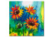 Pintura em tela Girassóis (1 parte) - uma composição colorida com flores amarelas 48627