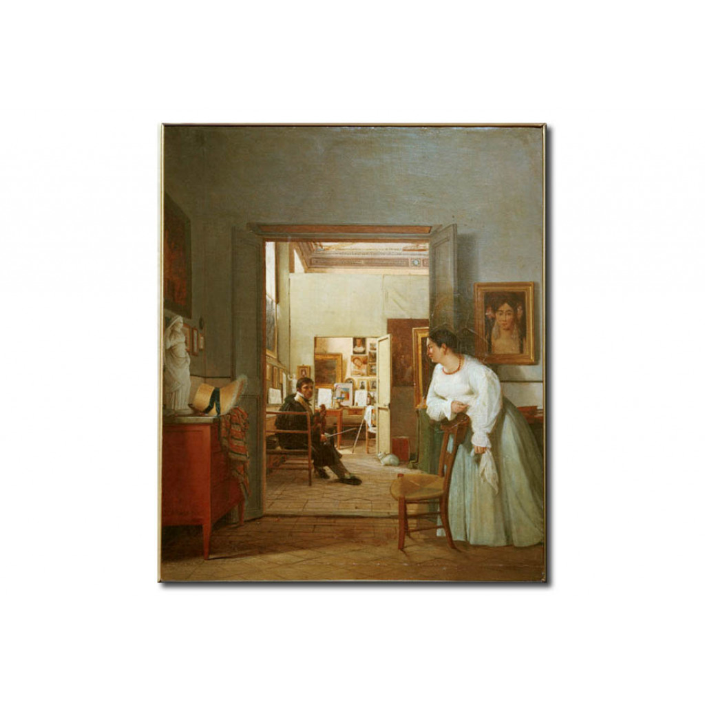 Schilderij  Jean-Auguste-Dominique Ingres: Ingres' Studio In Rome