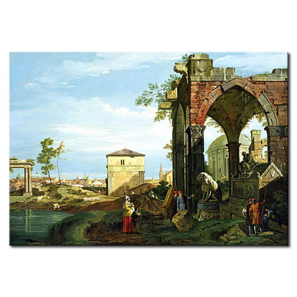 Schilderij  Canaletto: Capriccio With Motifs From Padua