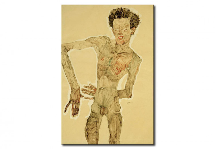Reproducción de cuadro Autorretrato desnudo, haciendo muecas 53727