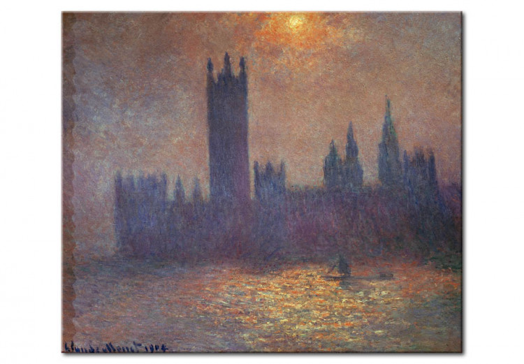 Kunstdruck London, das Parlament, Sonne im Nebel 54827