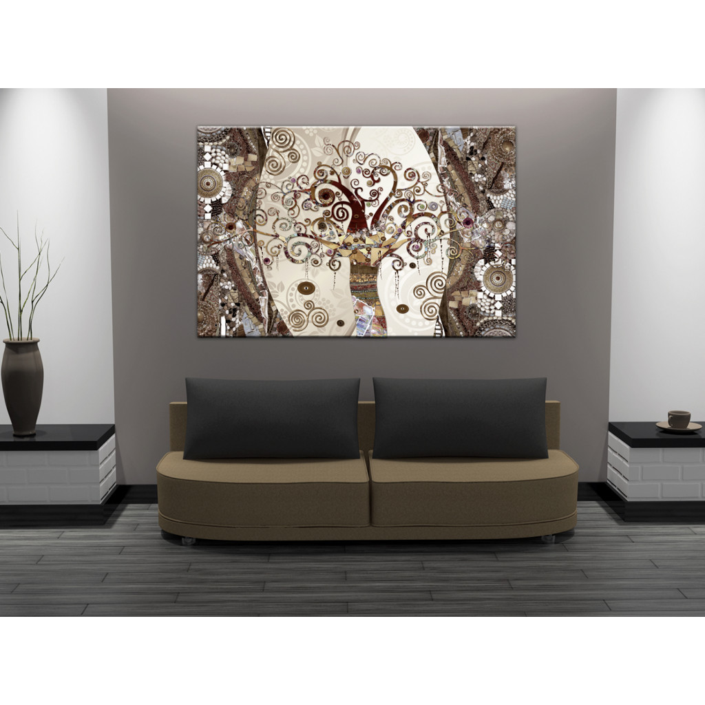 Obraz Artystyczna Mozaika Klimta (1-częściowy) - Kolorowe Drzewo Abstrakcji