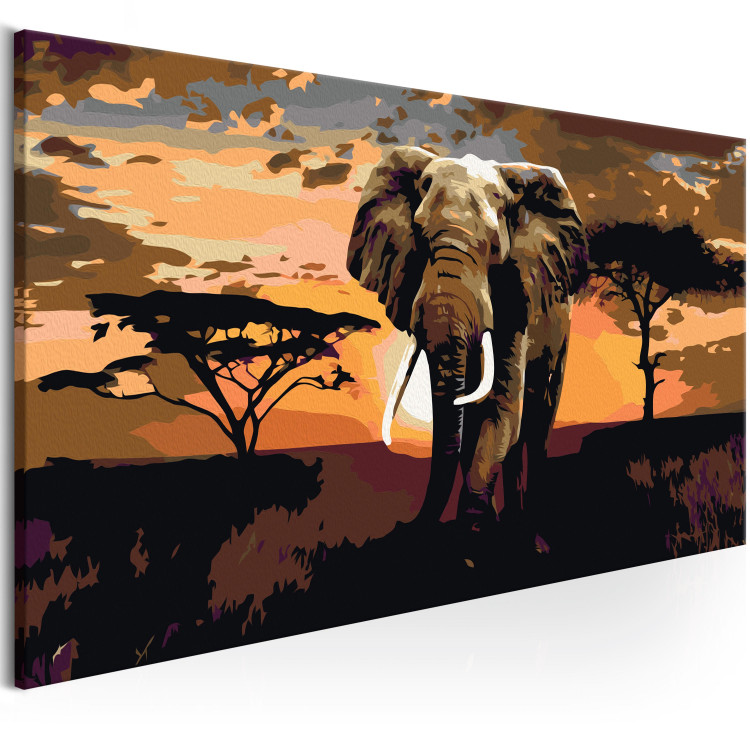 Obraz do malowania po numerach Słoń w Afryce (brązy) 107337 additionalImage 5