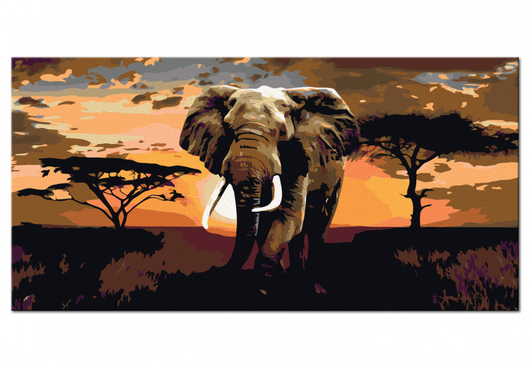 Obraz do malowania po numerach Słoń w Afryce (brązy) 107337 additionalImage 6
