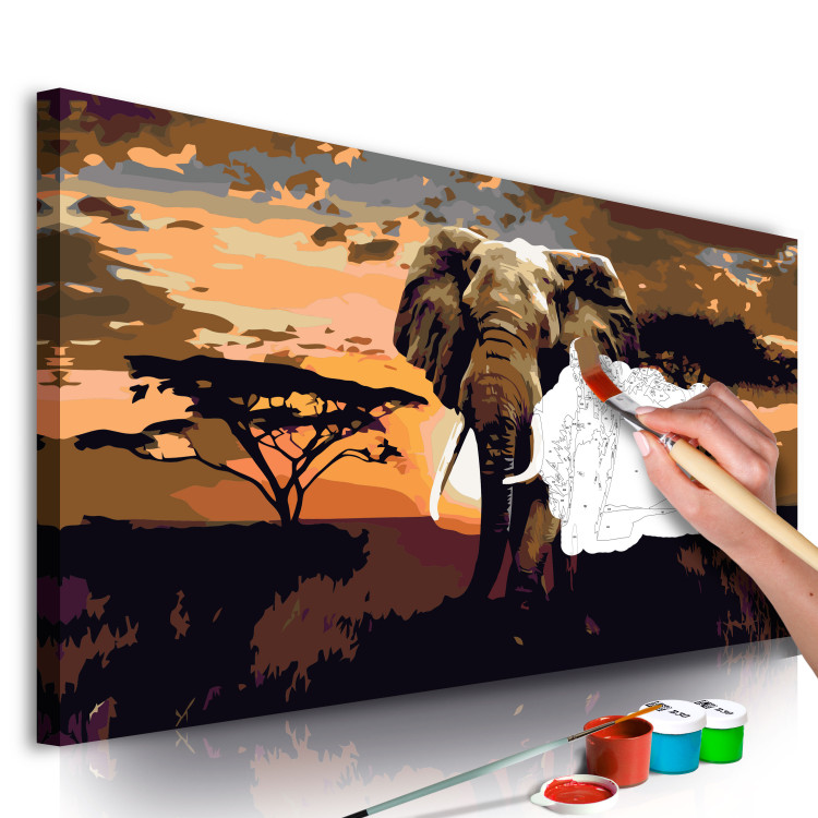 Malen nach Zahlen-Bild für Erwachsene Elefant in Afrika (Brauntöne) 107337 additionalImage 3