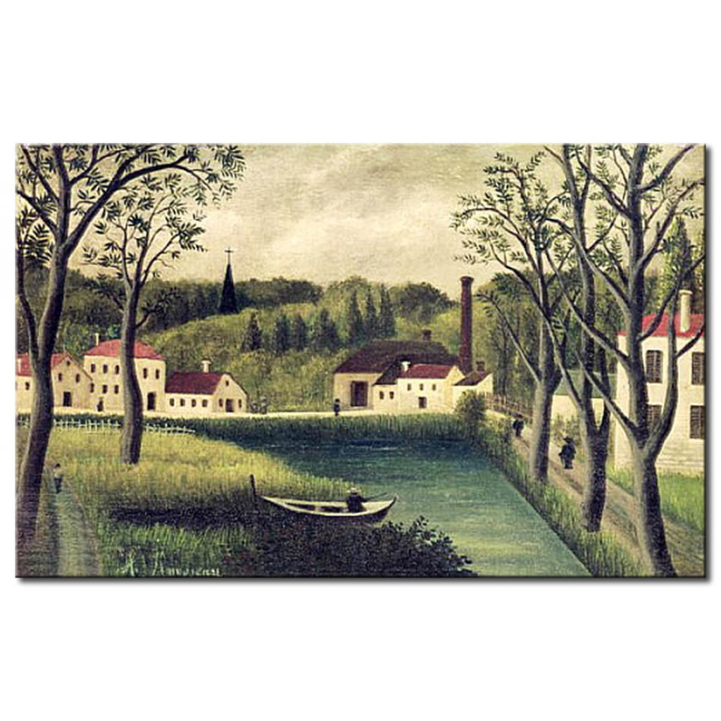 Schilderij  Henri Rousseau: Landscape With A Fisherman, After