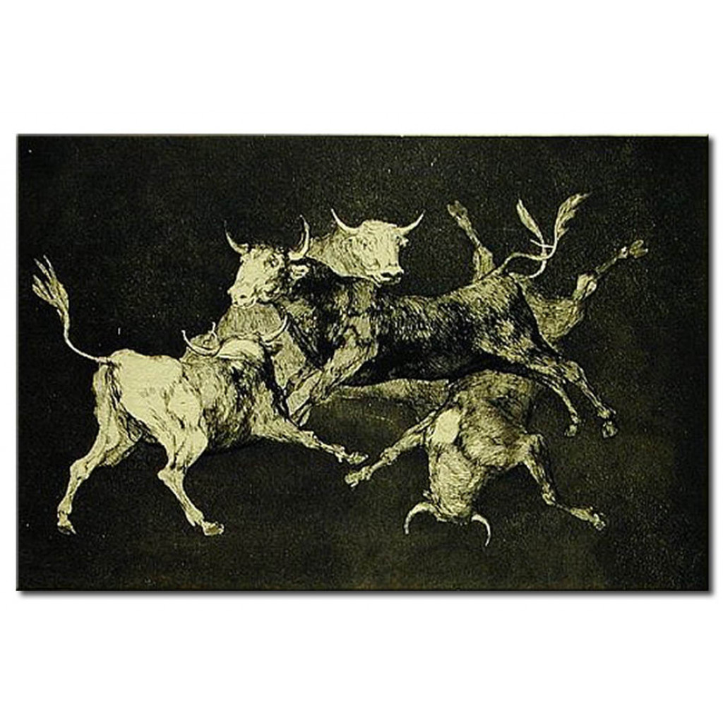Schilderij  Francisco Goya: Folly Of The Bulls, From The Follies Series