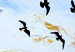 Canvas Print A key of birds in the autumn sky - a sky landscape with white clouds 123437 additionalThumb 5