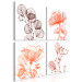 Obraz Cztery kwiaty z liśćmi - czteroczęściowa kompozycja na białym tle 126537 additionalThumb 2