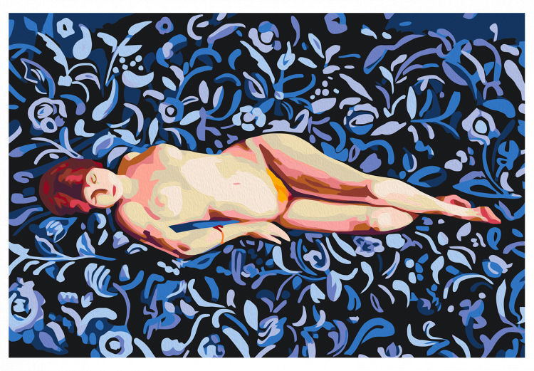 Malen nach Zahlen-Bild für Erwachsene Nude on a Blue Background 134537 additionalImage 7