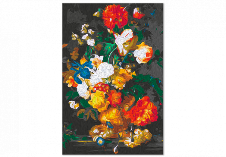 Paint by number Baroque Nature - Sumptuous Bouquet of Colorful Flowers against a Dark Background 147337 additionalImage 4