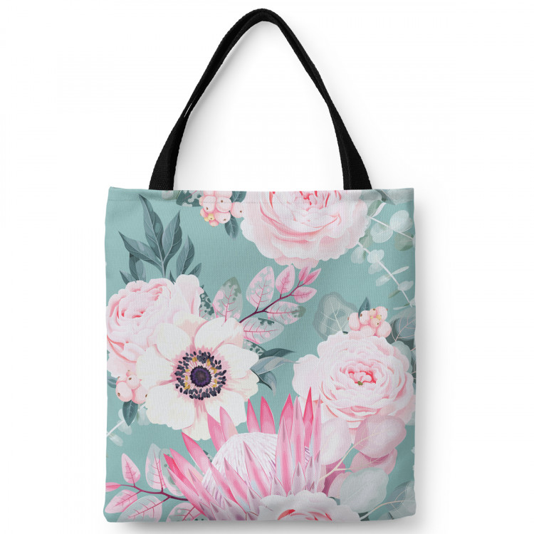 Shoppingväska A floral dream - a pink and green motif inspired by nature 147437