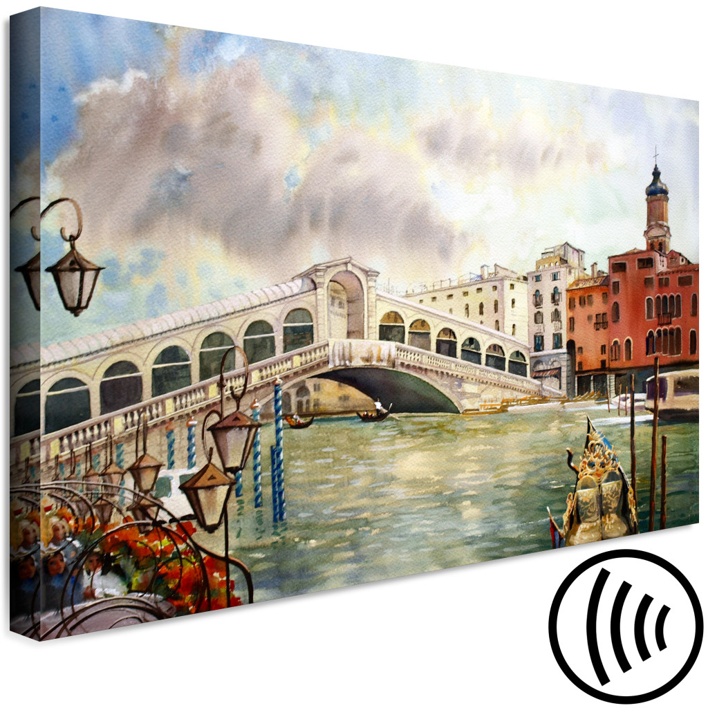Quadro Pintado Rialto Bridge - Romantic View Of Venice In The Morning
