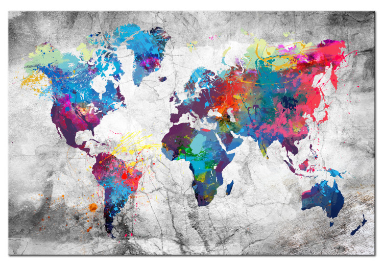 Canvas World Map: Grey Style