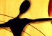 Tableau sur toile Couple dansant (5 pièces) - Abstraction en jaune-brun avec silhouettes 47137 additionalThumb 3