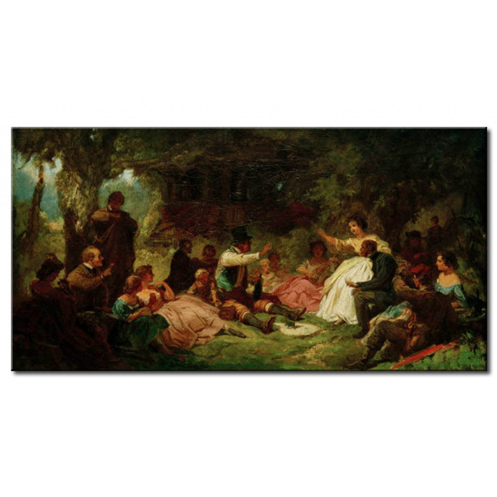 Schilderij  Carl Spitzweg: Das Picknick