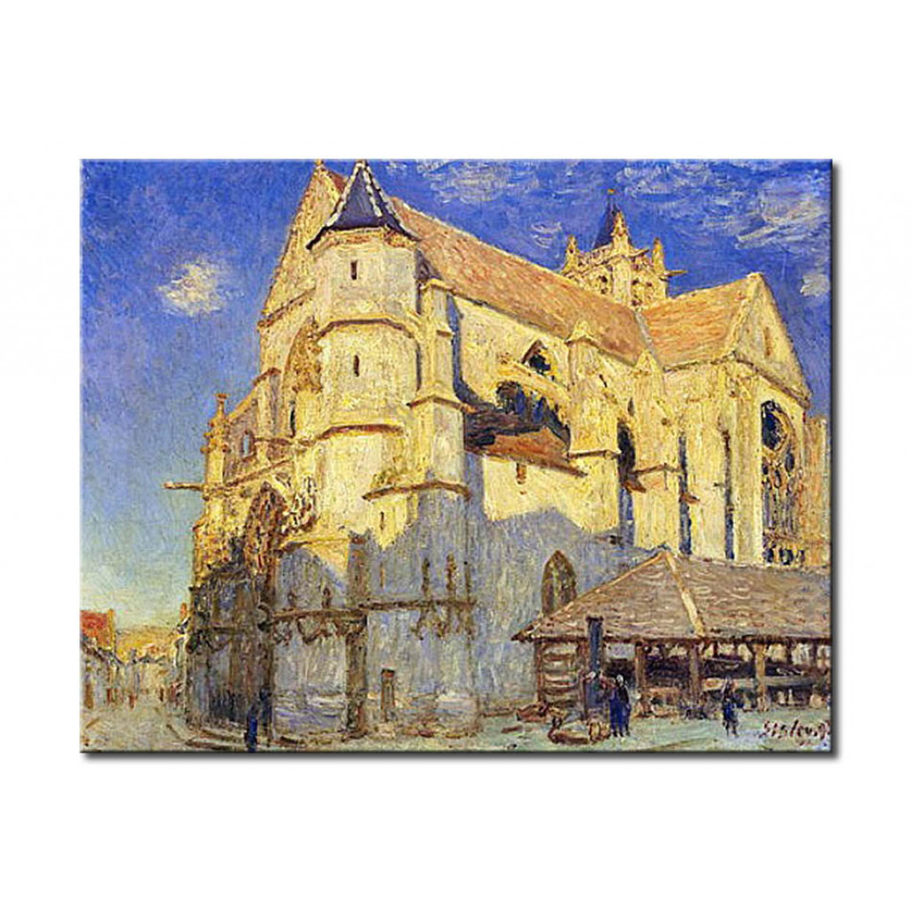 Schilderij  Alfred Sisley: The Church At Moret, Frosty Weather