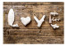 Fototapeta Romantyczne wyznanie - napis love z muszelkami na brązowym drewnie 63937 additionalThumb 1