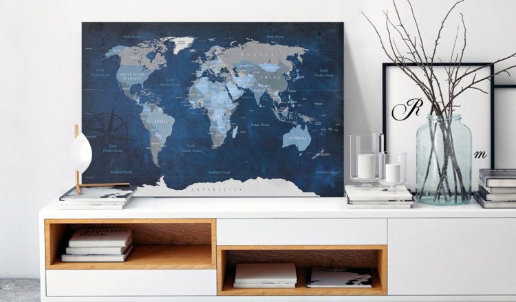 Tablero decorativo en corcho Dark Blue World [Cork Map] 93937 additionalImage 3