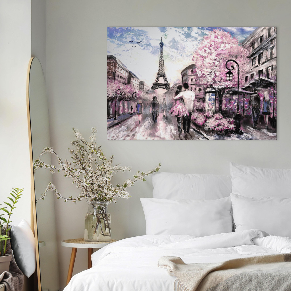 Pintura Em Tela Pink Paris