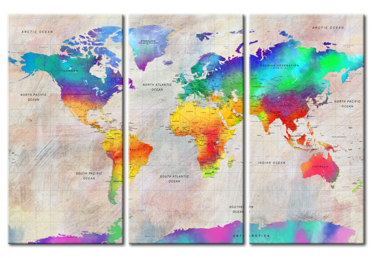 Ozdobna tablica korkowa Mapa świata: Tęczowy gradient [Mapa korkowa] 96137 additionalImage 2