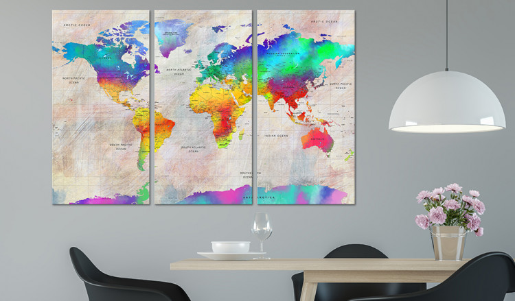Ozdobna tablica korkowa Mapa świata: Tęczowy gradient [Mapa korkowa] 96137 additionalImage 3