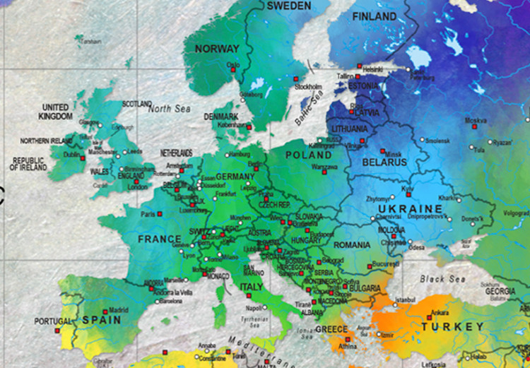 Ozdobna tablica korkowa Mapa świata: Tęczowy gradient [Mapa korkowa] 96137 additionalImage 6