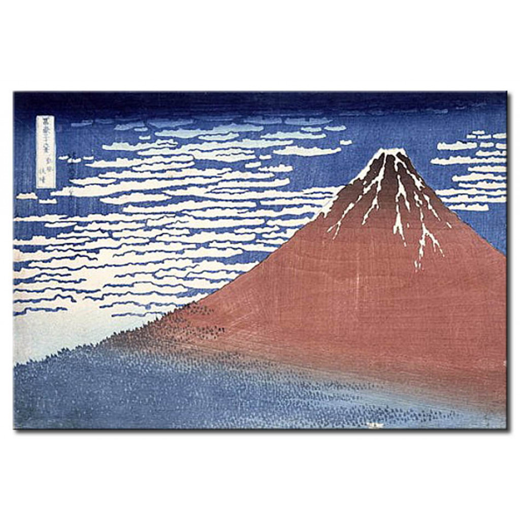 Schilderij  Hokusai Katsushika: Fine Weather With South Wind, From 'Fugaku Sanjurokkei' (Thirty-Six Views Of Mount Fuji)