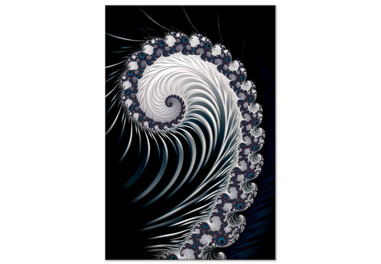 Obraz Kwiat paproci - abstrakcyjny, psychodeliczny wzór na czarnym tle 122747