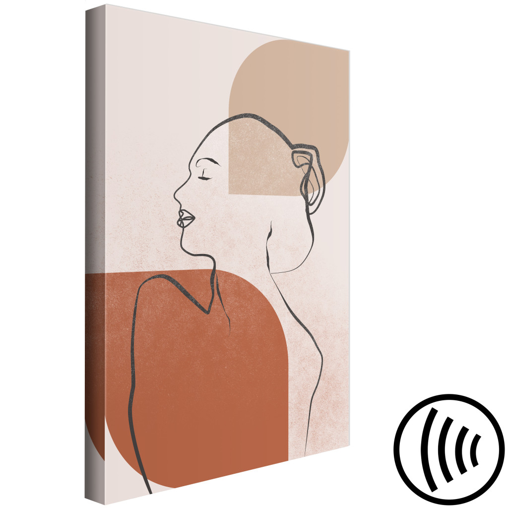 Schilderij  Karakters: Lineair Vrouwelijk Naakt - Een Abstract, Minimalistisch Portret